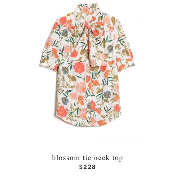 Kate Spade Blossom Tie Neck Blouse - Picture 14 of 14